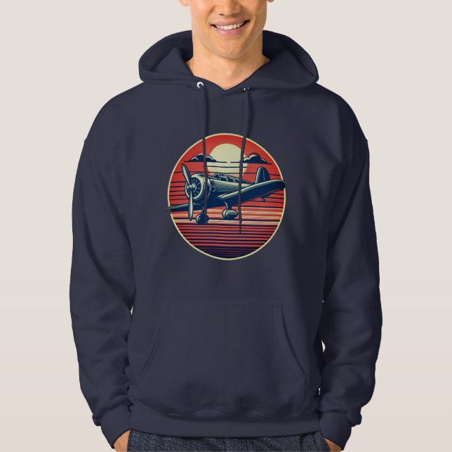 Skyline Explorer: Vintage Aviation Hoodie (Front)