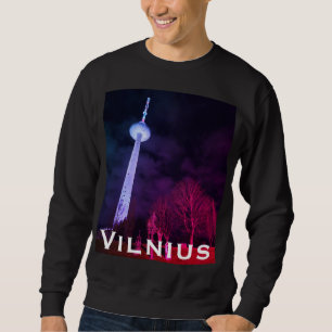 Skyline Glow: Vilnius, Lithuania TV Tower Sweatshirt