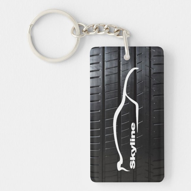 Skyline GT-R with tire tread Key Ring (Front)