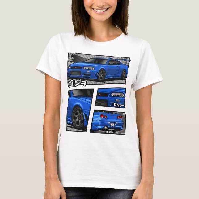 Skyline Gtr R34 Manga Lovers T-ShirtGTR R-34 Manga T-Shirt (Front)