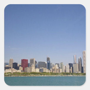 Skyline of Chicago, Illinois, USA. Square Sticker