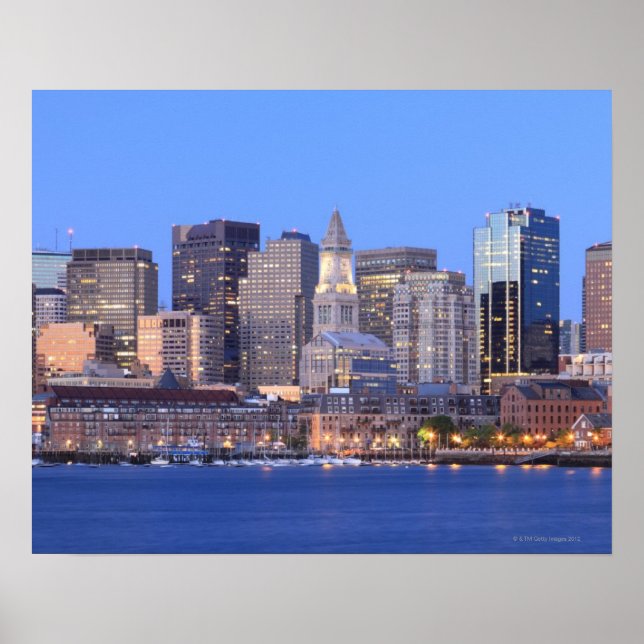 Skyline of downtown Boston from inner Boston Poster (Front)