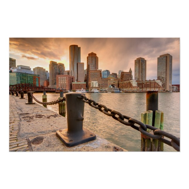 Skyline of Financial District of Boston Poster (Front)