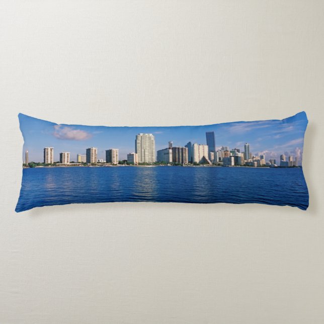 Skyline of Miami, Florida Body Cushion (Front)