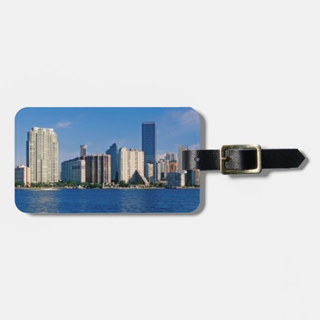 Skyline of Miami, Florida Luggage Tag (Front Horizontal)