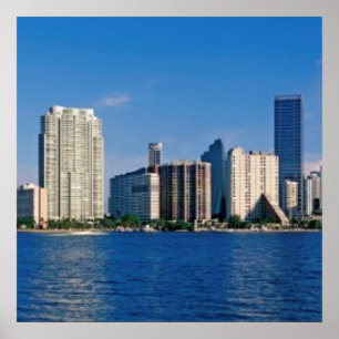 Skyline of Miami, Florida Poster