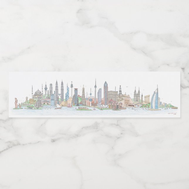 Skyline of the World Stickers (Single Label)