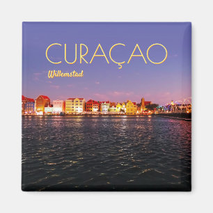 Skyline of Willemstad at Night (customisable) Magnet
