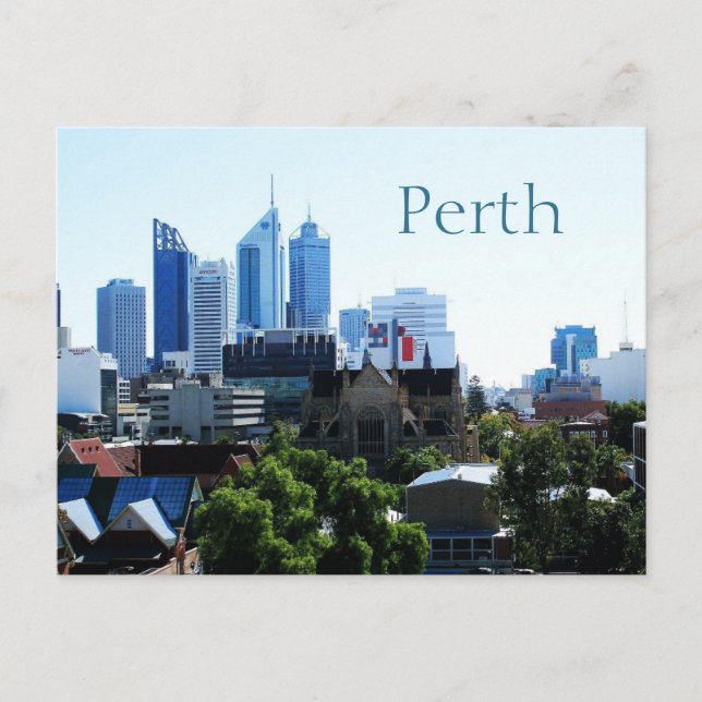 Skyline, Perth, Western Australia looking West Postcard (Front)