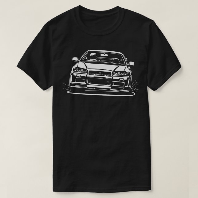 Skyline R34 GTR 2 T-Shirt (Design Front)