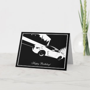 Skyline Rolling Shot Car Theme Birthday Card