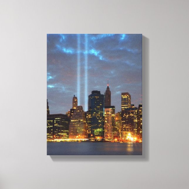 Skyline view of city in night. canvas print (Front)