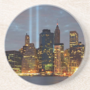 Skyline view of city in night. coaster