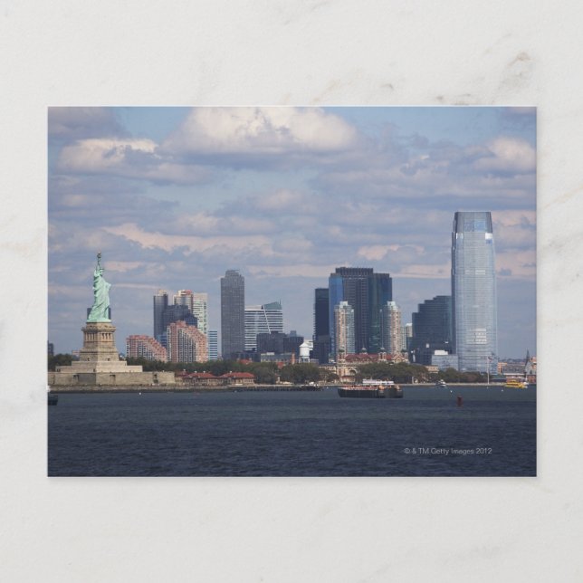 Skyline with Statue of Liberty Postcard (Front)
