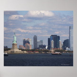Skyline with Statue of Liberty Poster