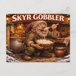Skyr Gobbler Icelandic Yule Lad Postcard