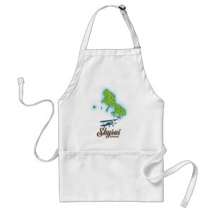Skyros Greece island map Standard Apron