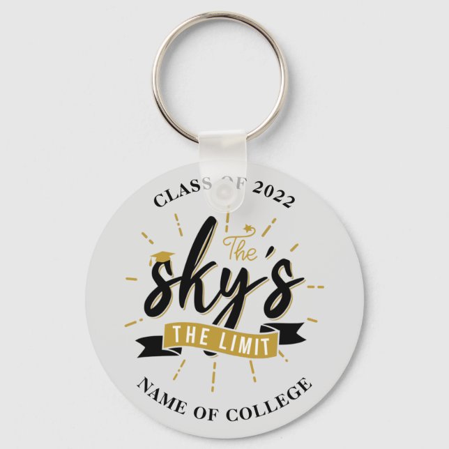 Sky's The Limit  Class of 2022 Grad Personalised Key Ring (Front)