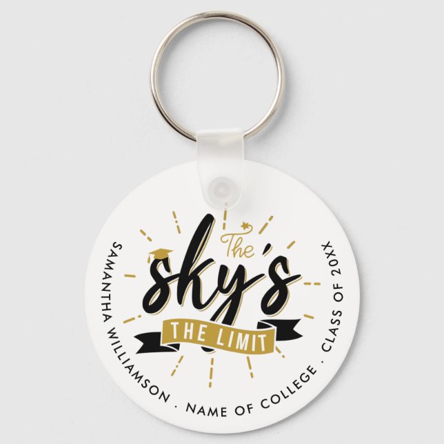 Sky's The Limit  Class of 2023 Grad Personalised Key Ring (Front)