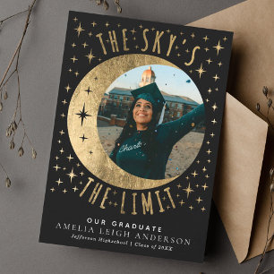 Sky's the Limit Graduation Photo Announcement Card
