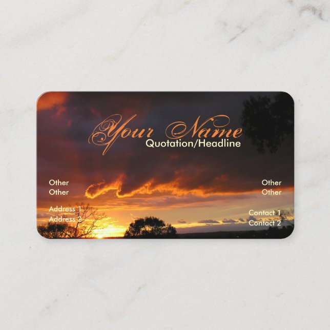Skyscape sunset 2 Business Card (Front)