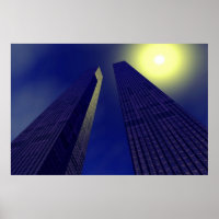 skyscapers in blue