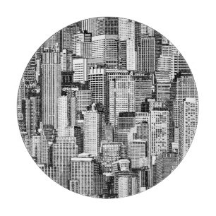 Skyscraper City Isometric Seamless Texture Cutting Board