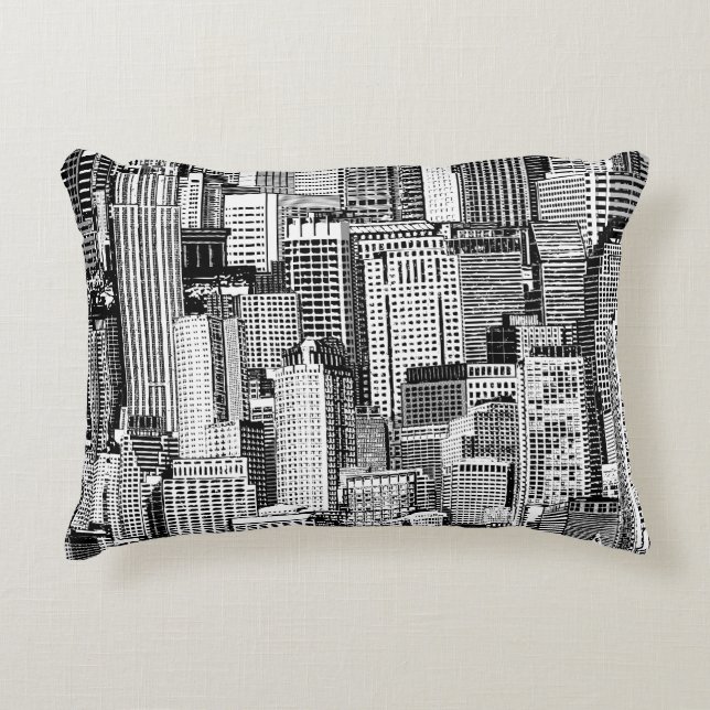 Skyscraper City Isometric Seamless Texture Decorative Cushion (Front)