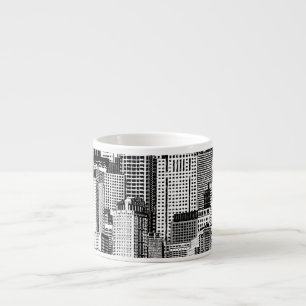 Skyscraper City Isometric Seamless Texture Espresso Cup