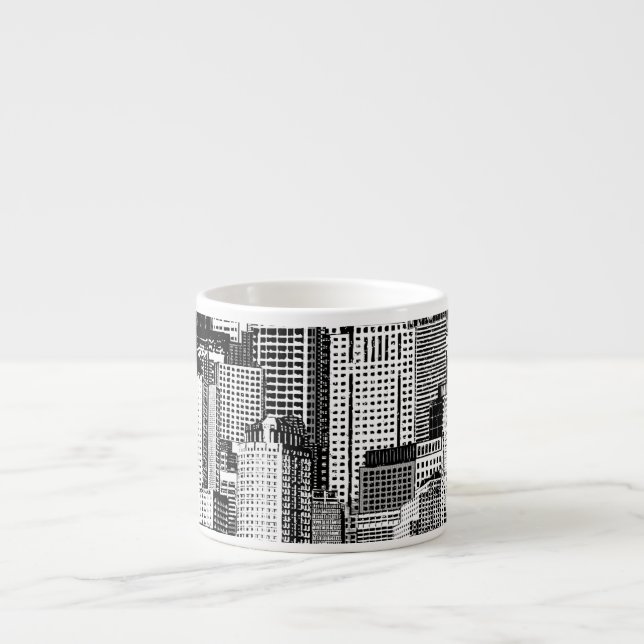 Skyscraper City Isometric Seamless Texture Espresso Cup (Front)