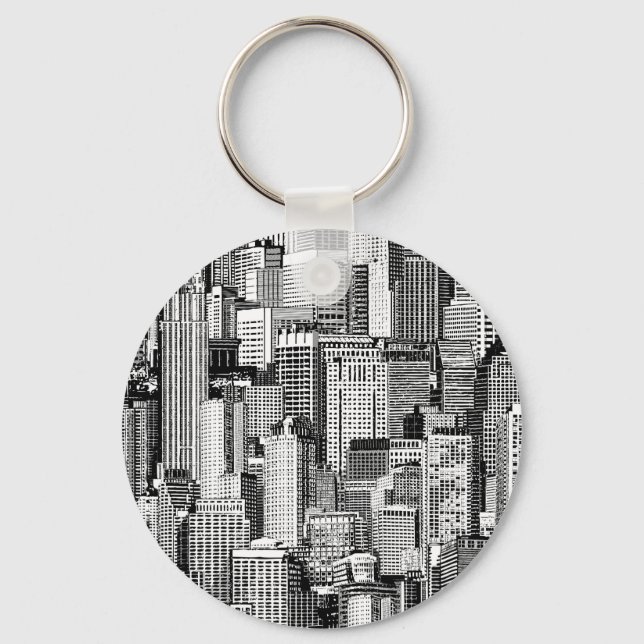 Skyscraper City Isometric Seamless Texture Key Ring (Front)