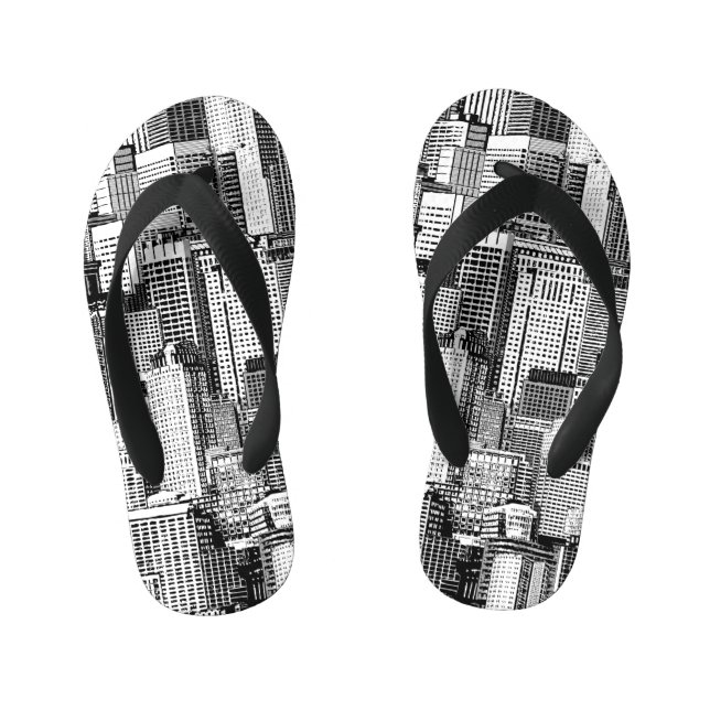 Skyscraper City Isometric Seamless Texture Kid's Jandals (Footbed)