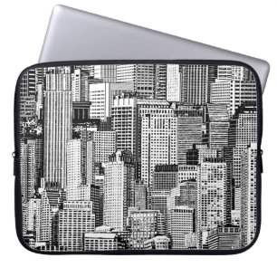 Skyscraper City Isometric Seamless Texture Laptop Sleeve