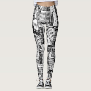 Skyscraper City Isometric Seamless Texture Leggings