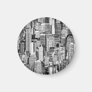 Skyscraper City Isometric Seamless Texture Magnet