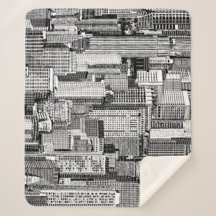 Skyscraper City Isometric Seamless Texture Sherpa Blanket