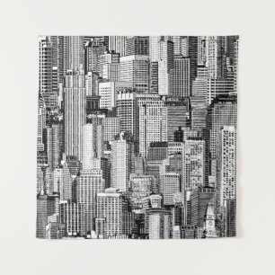 Skyscraper City Isometric Seamless Texture Tapestry