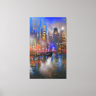 Skyscraper - Colourful Abstract Painting Canvas Print