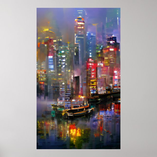 Skyscraper - Colourful Abstract Painting Poster (Front)