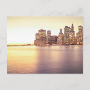 Skyscraper Skyline - New York City Sunset Postcard