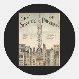 Skyscrapers of Philadelphia Classic Round Sticker
