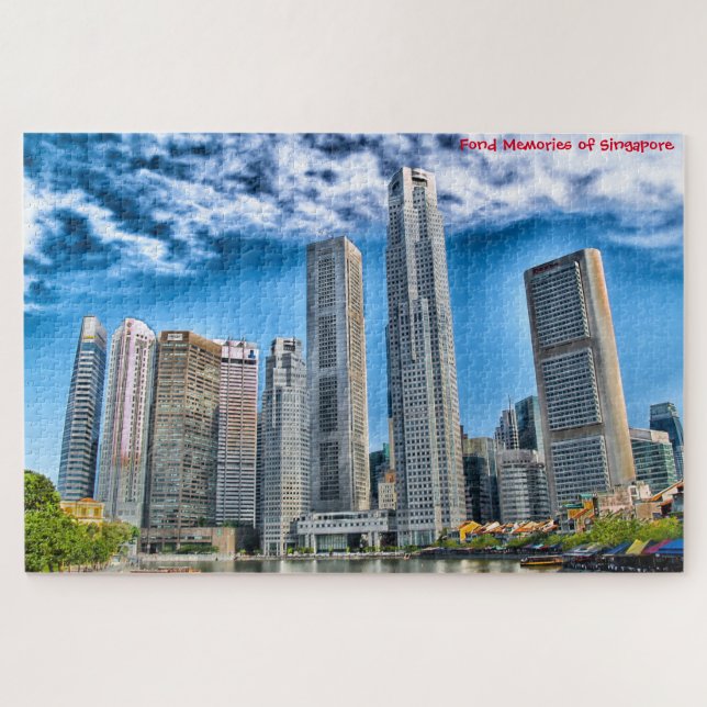 Skyscrapers Singapore Skyline . Jigsaw Puzzle (Horizontal)