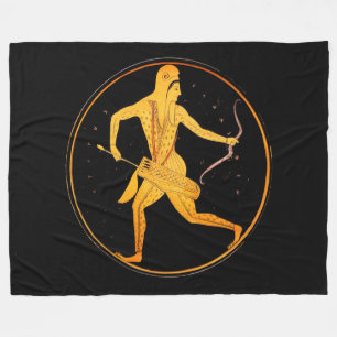 SKYTHIAN ARCHER Tondo Greek Attic Red Figure Fleece Blanket