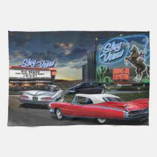 Skyview Drive In 2 Tea Towel