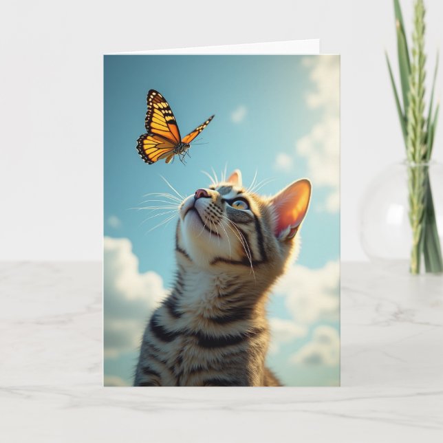 Skyward Feline Birthday Card (Front)