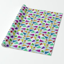 Skyward Paper Aeroplane Wrapping Paper