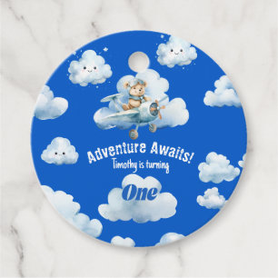 Skyward Surprises: Teddy Bear Pilot's Favour Tags