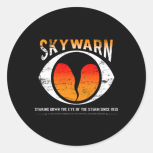 Skywarn Distressed Also Available As Non-Distresse Classic Round Sticker