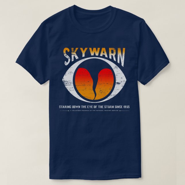 Skywarn distressed also available as nondistressed T-Shirt (Design Front)