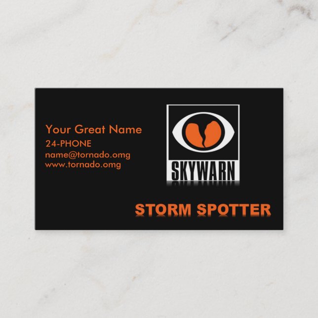 SKYWARN Storm Spotter Buisness Card (Front)